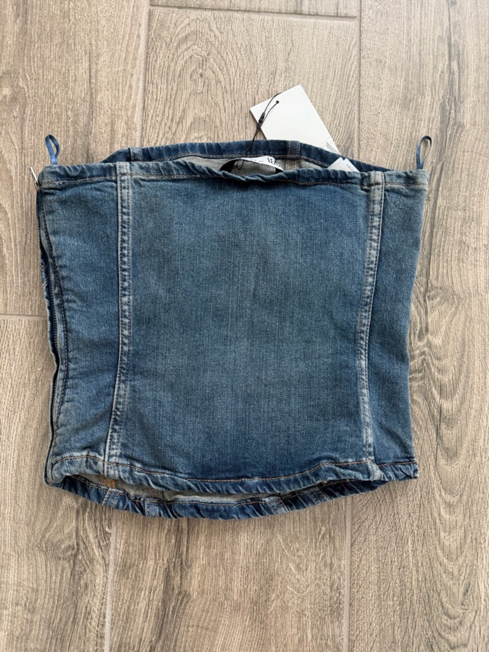 Zara Blue Denim Corset Tube Top - Picture 3 of 3